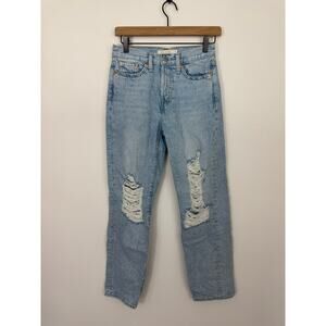 Levi’s Wedgie Straight Distressed Jeans Women’s Size 25 High Rise Button Fly